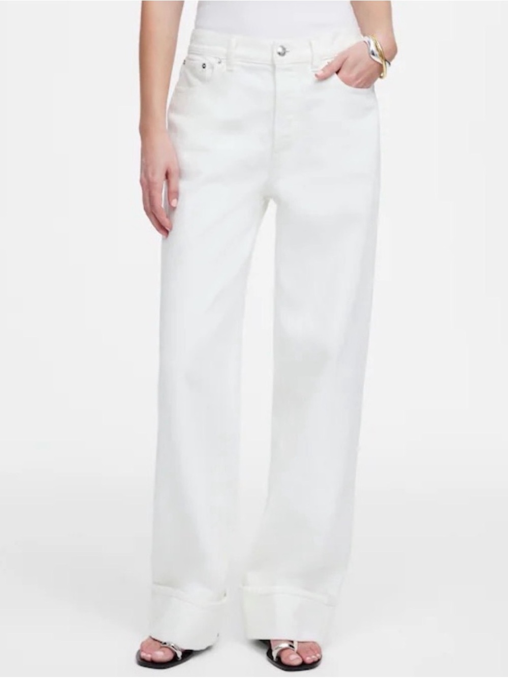 Madewell Low Slung Baggy White Women's Jeans w/ Cuff